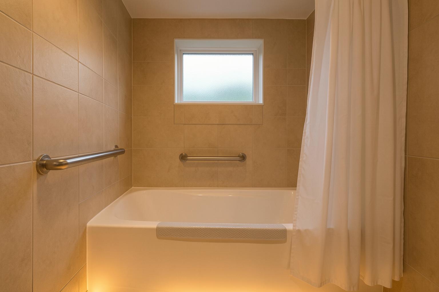 SafetyView preview — the bathroom with grab bars, anti-slip treatment, and improved night lighting